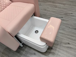 Fauteuil de pédicure électrique moderne pour salon, avec bassin à pieds LED 7 couleurs, design inclinable, drainage automatique sans tuyauterie - Product Image 5