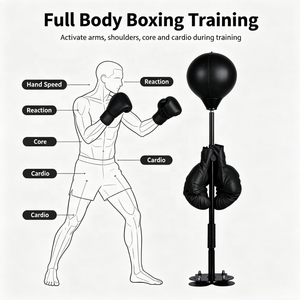 Entraîneur de réflexe réglable avec ressort de rebond pour la boxe, ballon de vitesse réglable en hauteur, léger et durable CZFIT pour la salle de sport à domicile - Product Image 4