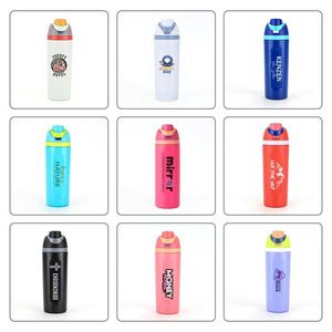 Bouteille d'eau isotherme moderne en acier inoxydable avec paille, portable, pour l'extérieur, 16oz, 19oz, 24oz, 32oz - Product Image 4