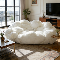 Canapé nuage en velours Teddy moderne, fauteuil pouf surdimensionné en forme de guimauve, fauteuil confortable en fausse fourrure de luxe, meubles de salon