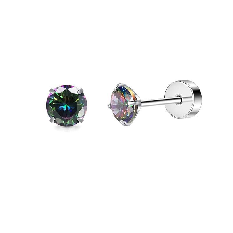 Round colorful zircon pair pair