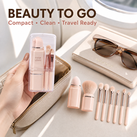 Ensemble complet de pinceaux de maquillage 8-en-1, ensemble de pinceaux cosmétiques professionnels, kit d'outils de beauté, fond de teint, fard à paupières, blush