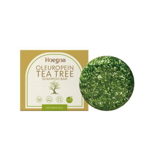 Barra de Champú de Árbol de Té y Oliva 60g, Marca Privada OEM, Oleuropeína, Vegano, Detox, Aroma a Menta - Product Image 1