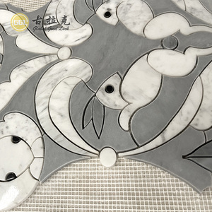 Dernier design de mosaïque en marbre blanc et gris à motif de <span class=keywords><strong>lapin</strong></span>, jet d'eau, pour la décoration de la maison - Product Image 5