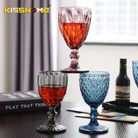 Verres à vin Accessoires de bar Design en relief Verre coloré Gobelet Vintage Verre coloré Cristal coloré 240ML Gobelet Verre à vin