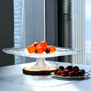 صينية زبدة زجاجية للمنزل للزفاف ، صينية مطبخ مستطيلة القدم ، زجاج كبير شفاف - Product Image 2