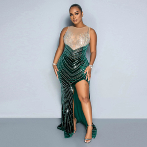 2024 smanicato elegante lungo fino al pavimento <span class=keywords><strong>abiti</strong></span> da sposa <span class=keywords><strong>abiti</strong></span> da festa Modulare sirena da donna - Product Image 3