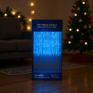 Lumières météores bleues de 2 pieds, 720 LED, éclairage de fête intérieur/extérieur - Product Image 2