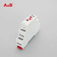 Relais temporisé miniature étanche A&B ABT8-M2 16A SPST AC/DC 12-240V, protection sur rail DIN, relais de commutation industriel