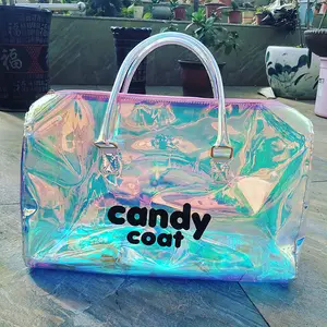 Custom Holographic TPU Tote กระเป๋าเลเซอร์สำหรับผู้หญิงแฟชั่นและสไตล์ใหม่ล้างโฮโลแกรม PVC Duffle กระเป๋าโลโก้ - Product Image 1