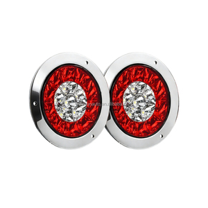 Eliteson Kit 16 Luci LED Rosse di Stop, Direzione e Retromarcia, Luci Bianche di Retromarcia, Fari Posteriori Rotondi da 4 Pollici per Rimorchi, Camion, Barche e Camper - Product Image 1