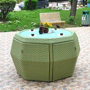 Juegos de muebles de Patio para exteriores, muebles de jardín, sofá de ratán de plástico y juego de jardín de 4 piezas - Product Image 6