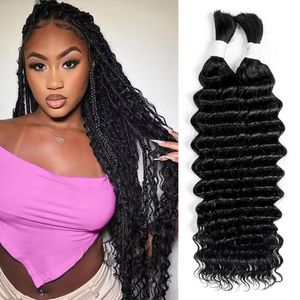 Virgin Brazilian Water <span class=keywords><strong>Wave</strong></span> Jerry Curly Boho Curls 100% Remy Bulk Cabello humano trenzado Single Weft Kinky Deep <span class=keywords><strong>Wave</strong></span> al por mayor - Product Image 3