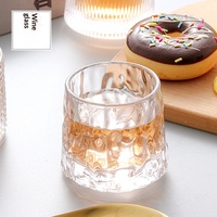 Verre à whisky rotatif de 200 ml en cristal, motif écossais rayé, résistant à la chaleur, pour bar, cadeau, vente en gros