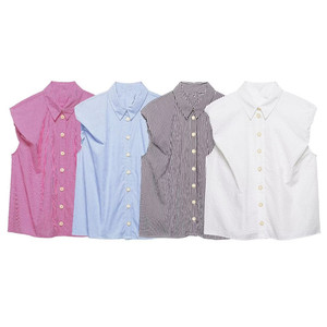 ZEVITY Camicia da donna con maniche a sbuffo e stampa a righe, <span class=keywords><strong>elegante</strong></span>, estiva, casual, slim, chic, chemise - Product Image 1
