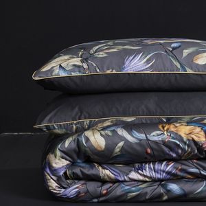 Set di Biancheria da Letto in Cotone a Fibra Lunga 600TC, Copripiumino Morbido, Lenzuola e Federe con Stampa Vivace di Foglie e Alberi Tropicali - Product Image 4