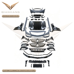 Kit carrosserie complet style <span class=keywords><strong>C63</strong></span> <span class=keywords><strong>AMG</strong></span> pour W205 LCI Sport, comprenant pare-chocs avant et arrière, capot et jupes latérales en PP, pour conversion Classe C W205 2019-2021 - Product Image 1