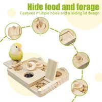 Jouets d'enrichissement interactifs en bois FSC&BSCI pour poulets, puzzle, distributeur de friandises à alimentation lente pour poussins