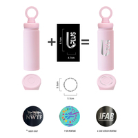Termo de agua con impresión personalizada, frasco aislado negro, botella de acero inoxidable, frasco negro, botella de agua al vacío con soporte para teléfono