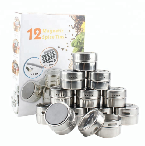 Glass Spice Jars with Airtight Hinged