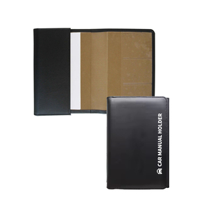 Carpeta Manual de coche de diseño sólido de alta calidad, funda de <span class=keywords><strong>PVC</strong></span> Folio de cuero PU con bolsa de documentos suave, portatarjetas, botón, productos de archivo - Product Image 1