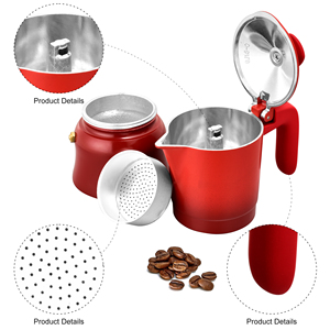 3/6 tazas Cafetera italiana de aluminio Mini Espresso <span class=keywords><strong>Cafetería</strong></span> Cafetera portátil Express <span class=keywords><strong>Moka</strong></span> Cafetera - Product Image 3