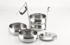 Gıda sıcak paslanmaz çelik bento kutuları hint carrier in taşıyıcı davul şekli yemek kabı seti öğle yemeği kutuları çocuklar için - Product Image 4