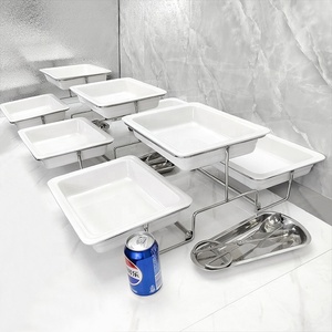 Suministros al por Mayor para Hoteles, Soporte de Exhibición de Alimentos de Cerámica de 3 Niveles, Exhibidores para Catering, Bandejas Elevadas para Buffet, Bandejas para Servir Fácilmente - Product Image 1