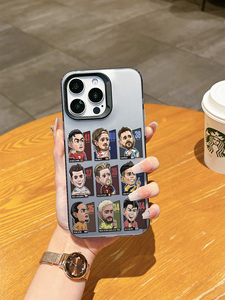 Funda para Teléfono con Diseño de Jugador de Fútbol de Dibujos Animados para iPhone 16/15/14/13/12 Pro Max, Funda Protectora con Degradado Multicolor, Funda Personalizada con Impresión - Product Image 4