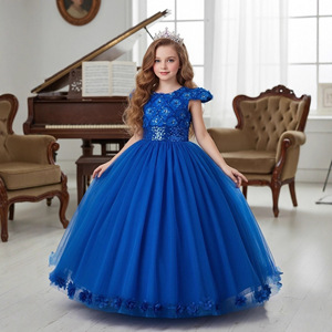 Nuovo Abito da Sposa Corto con Paillettes per Bambine, Vestito da Principessa per Sfilate e Spettacoli - Product Image 4