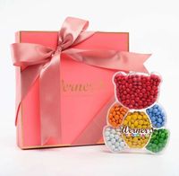 Boîte à bonbons en acrylique en forme de lettre d'amour, boîte à bonbons en acrylique en forme de lettre de l'alphabet, ours en peluche en acrylique, bonbons sucrés, chocolat