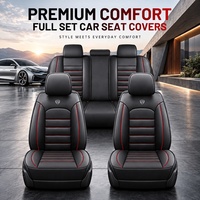 Housses de siège de voiture en similicuir intégral, universelles, 7 pièces, ensemble complet, protection de siège auto quatre saisons pour voitures 5 places