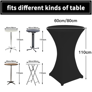 Vente directe usine – Housse de <span class=keywords><strong>table</strong></span> cocktail <span class=keywords><strong>extensible</strong></span> en spandex, <span class=keywords><strong>ronde</strong></span> et élastique, pour <span class=keywords><strong>table</strong></span> de bar, idéale pour mariage, banquet, événementiel et location - Product Image 4