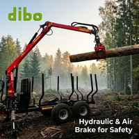 PTO-Angetriebener 14-Tonnen Hydraulischer Holzrückeanhänger mit Holzgreifer-Kran 360° Drehung CE TÜV Zertifizierter Holzlader