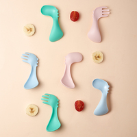Ensemble de couverts pour bébé dinosaure mignon, fourchette et cuillère, vaisselle de dessin animé pour enfants de qualité alimentaire, portable pour les sorties