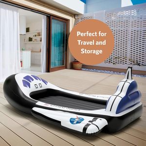 Inflatable Rocket Ship <b>Toddler</b> Travel <b>Bed</b> with Air <b>Mattress</b> for Kids Camping Home Play - Product Image 4