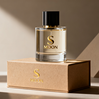 Flacon de parfum cylindrique en verre de luxe 30 ml 50 ml 100 ml, base épaisse avec bouchon noir, emballage écologique, flacon de parfum vide