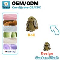 Boneka Kelinci Imut Bergambar Kartun Logo Kustom untuk Paskah, Kelinci Pemalu dengan Kemeja dan Telinga Panjang, Hadiah untuk Anak, Perayaan Festival CPC CE