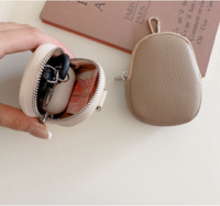 Mini porte-monnaie en cuir PU couleur unie avec porte-clés, étui à rouge à lèvres pour femme, pochette à clés, petit sac breloque, pochette de rangement pour clés et écouteurs