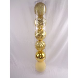 SET di 6 PALLINE IN PLASTICA DIAMETRALMENTE DIVERSE Decorazione Festiva Dorata da Appendere 15CM - Product Image 1