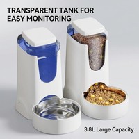 Distributeur automatique de nourriture et d'eau pour animaux de compagnie, portable, pour chats et chiens, design imperméable en plastique, base antidérapante, capacité de 4 L