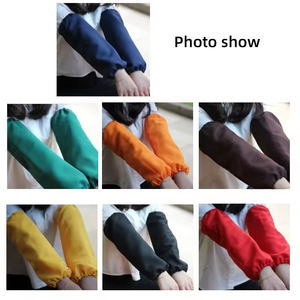 Manchon de travail en polyester de couleur unie manchette de cuisine pour le lavage de la vaisselle jardinage peinture manchons de bras couvre manchette - Product Image 5