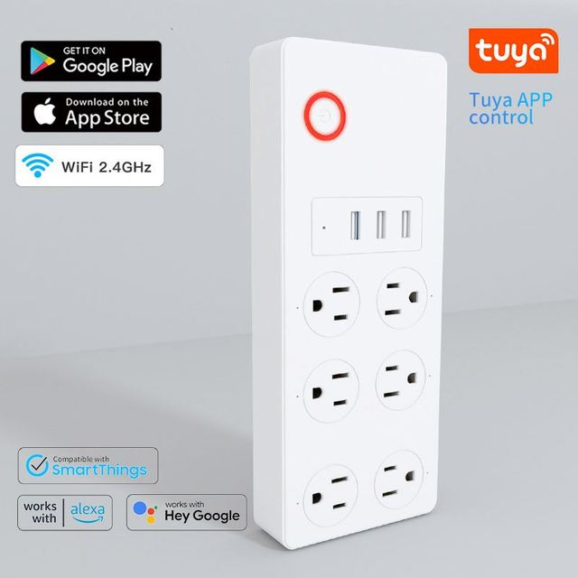 Smart Home Multi-Outlet Power Strip WIFI Connectivity Remote Control Intelligent Timer Switch Plug Sockets Custom