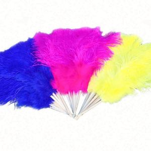 Abanico Plegable de Plumas de Avestruz Hecho a Mano, Económico, Grande, 75 cm x 110 cm, para Bodas/Baile - Product Image 6