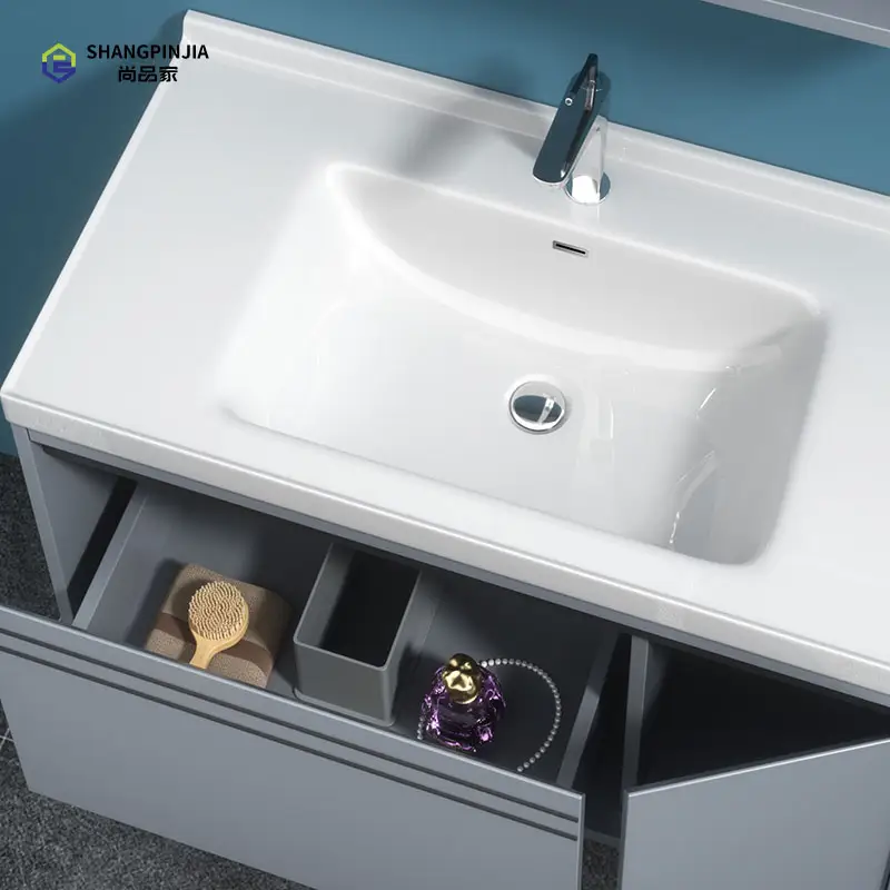 New Design Single Sink Water Resistant Toilet Furniture Modern Bathroom Vanity 800 MM Wide