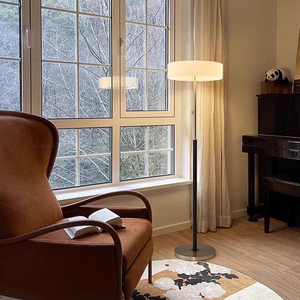 Lampadaire LED avec interrupteur, usage domestique, zone d'éclairage 10-15 m², lumière chaude, verre dépoli - Product Image 3