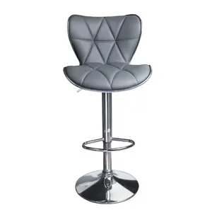 Modern Simple Stainless Steel Bar Chair with Adjustable round Stable Base Dining Bar Furniture