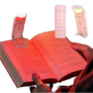 Portable Book Light With Clip And Foldable Design For Reading In <b>Bed</b> Or Dark Rooms Red And White Color Options - Product Image 1