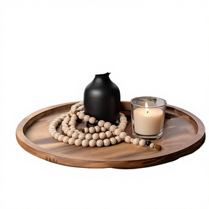 Bandeja Rectangular de Madera de Acacia para una Sola Porción, Decorativa para Cocina, Escritorio, Comedor, Apta para Lavavajillas, Multifuncional para Alimentos - Product Image 4