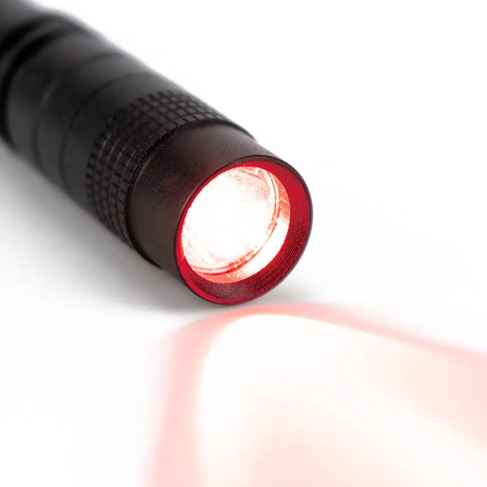 Red LED Medical Flashlight Pen Pocket Torch Mini Pen Light With Clip